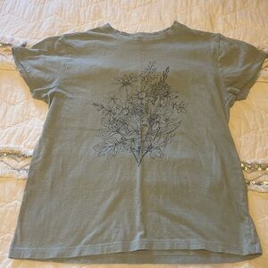 Women’s Floral Graphic Tee - Green/Gray